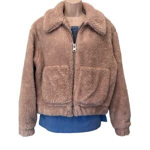 Urban Outfitters Teddy Bear Jacket, Size M, Tan / Light Brown Colored, NWOT